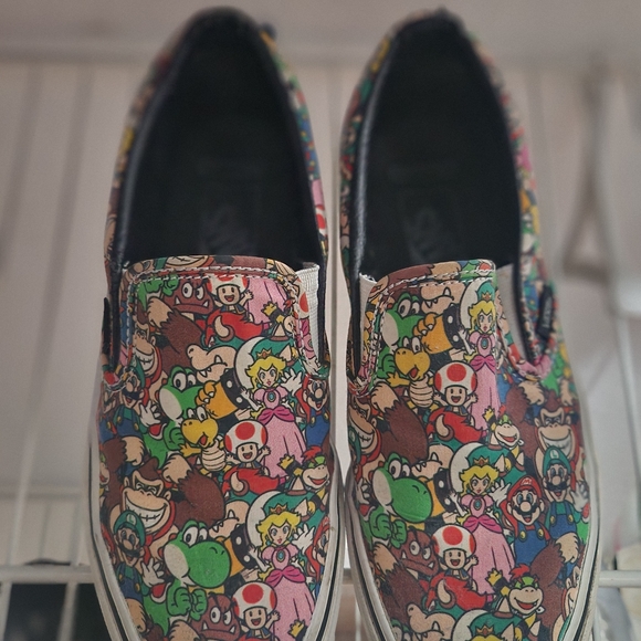 Vans Shoes - Vans Super Mario Bros Multicolor Character Print Slip-Ons